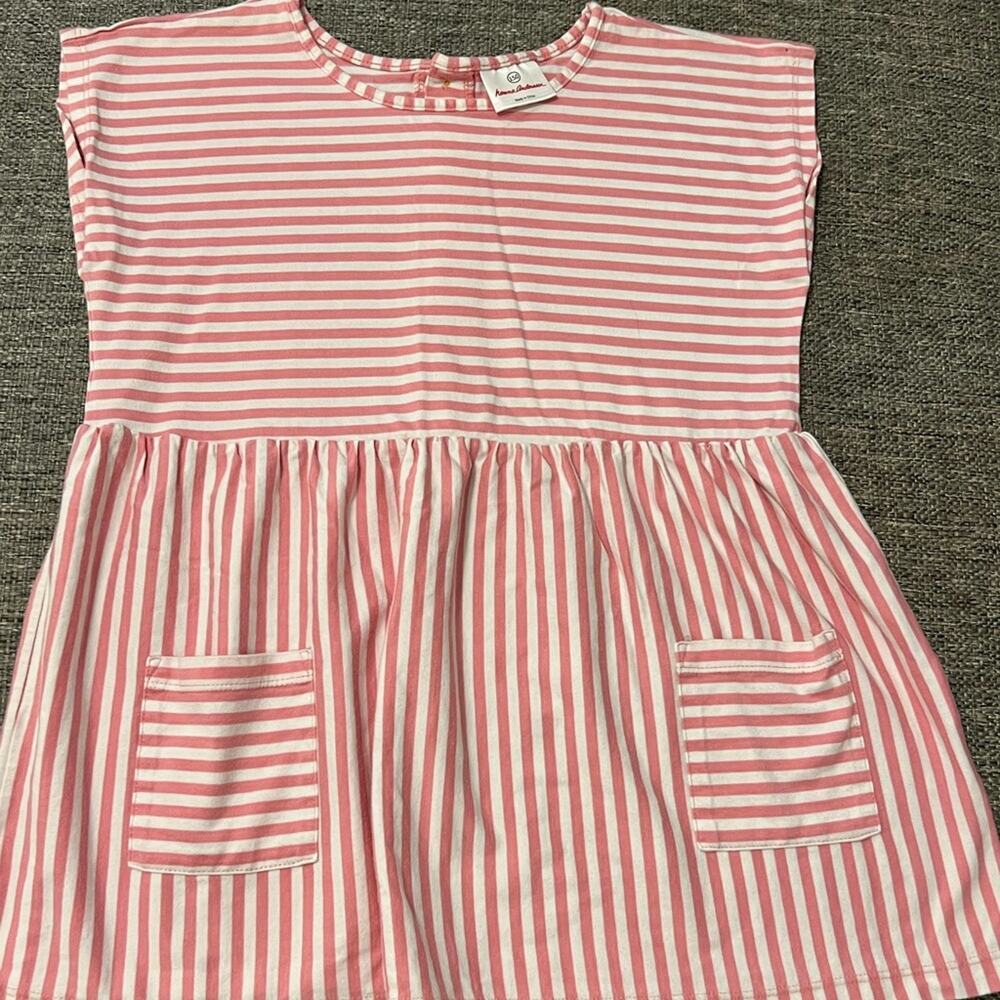 Hanna Andersson | Starfish Pink Stripe Happy Pocket Top - Girls size 150 - Picture 3 of 5